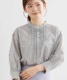 Reflect（リフレクト）の「【接触冷感】八分袖フロントフリルブラウス（シャツ/ブラウス）」