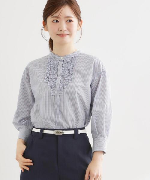 Reflect(リフレクト)の「【接触冷感】八分袖フロントフリルブラウス(シャツ/ブラウス・レディース・ブラック系2/ネイビー系2/ホワイト/ダークブラウン・07/09/11/13/15 )」の18枚目の写真