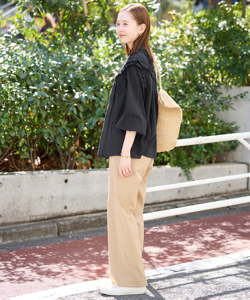 SLOBE IENA（スローブイエナ）の「《WEB限定/》フリルピンタックブラウス（シャツ/ブラウス・レディース・ブルー系その他/ホワイト/ブラック・FREE）」の6枚目の写真