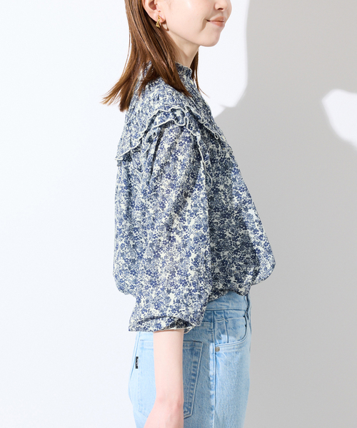 SLOBE IENA（スローブイエナ）の「《WEB限定/》フリルピンタックブラウス（シャツ/ブラウス・レディース・ブルー系その他/ホワイト/ブラック・FREE）」の20枚目の写真