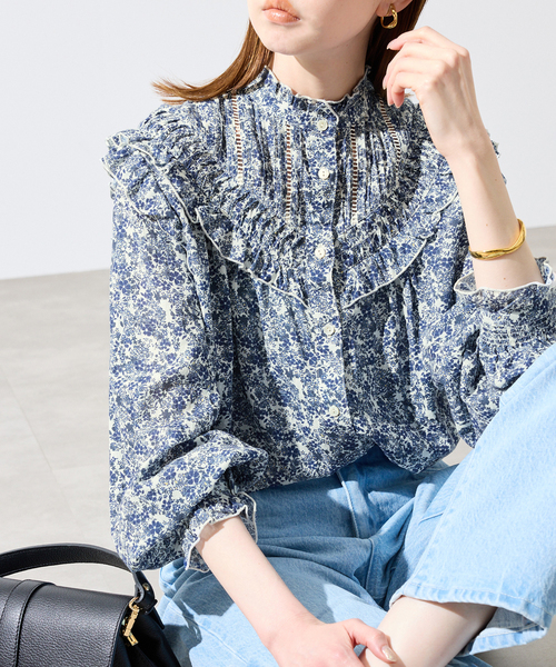 SLOBE IENA（スローブイエナ）の「《WEB限定/》フリルピンタックブラウス（シャツ/ブラウス・レディース・ブルー系その他/ホワイト/ブラック・FREE）」の22枚目の写真