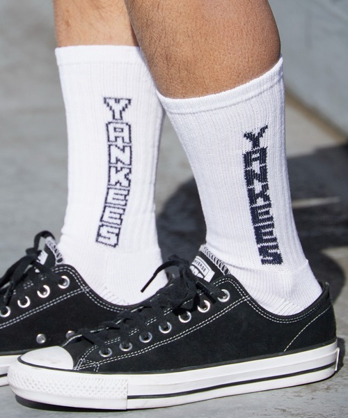 ROSTER SOX(ロスターソックス)の「ROSTER SOX/ロスターソックス ベースボール リブ編み クルーソックス 日本製 2026年 夏 夏服(ソックス/靴下・メンズ・ブラック/ネイビー/ブルー/ホワイト系その他/ホワイト系その他2・25-27CM)」の1枚目の写真