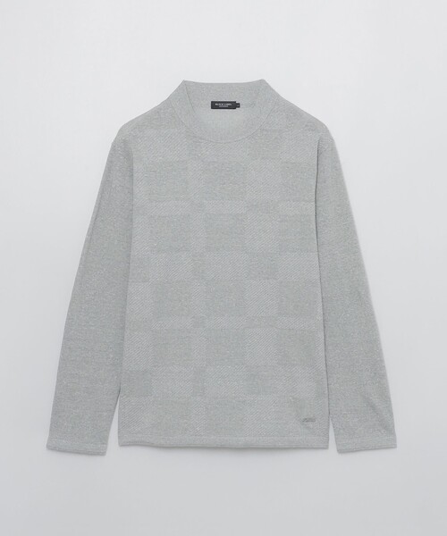 BLACK LABEL CRESTBRIDGE（ブラックレーベル・クレストブリッジ）の「リネンミックスシャドーチェックニット（ニット/セーター・メンズ・ライトグレー/ブルー系その他4/ブラック・M/XL/L）」の8枚目の写真