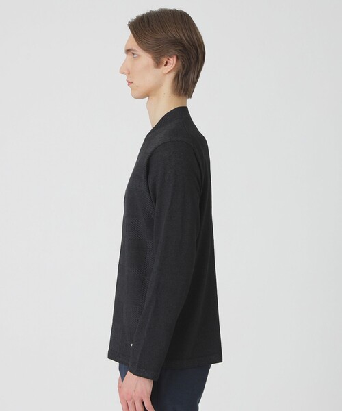 BLACK LABEL CRESTBRIDGE（ブラックレーベル・クレストブリッジ）の「リネンミックスシャドーチェックニット（ニット/セーター・メンズ・ライトグレー/ブルー系その他4/ブラック・M/XL/L）」の10枚目の写真