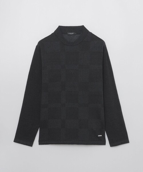 BLACK LABEL CRESTBRIDGE（ブラックレーベル・クレストブリッジ）の「リネンミックスシャドーチェックニット（ニット/セーター・メンズ・ライトグレー/ブルー系その他4/ブラック・M/XL/L）」の13枚目の写真
