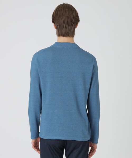 BLACK LABEL CRESTBRIDGE（ブラックレーベル・クレストブリッジ）の「リネンミックスシャドーチェックニット（ニット/セーター・メンズ・ライトグレー/ブルー系その他4/ブラック・M/XL/L）」の16枚目の写真