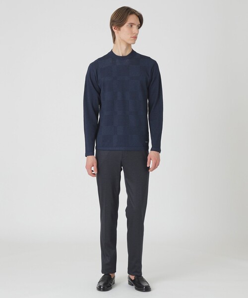 BLACK LABEL CRESTBRIDGE（ブラックレーベル・クレストブリッジ）の「リネンミックスシャドーチェックニット（ニット/セーター・メンズ・ライトグレー/ブルー系その他4/ブラック・M/XL/L）」の19枚目の写真