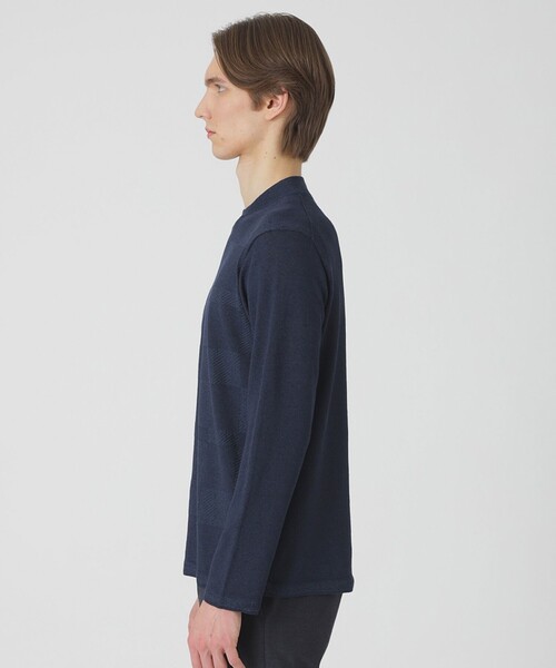 BLACK LABEL CRESTBRIDGE（ブラックレーベル・クレストブリッジ）の「リネンミックスシャドーチェックニット（ニット/セーター・メンズ・ライトグレー/ブルー系その他4/ブラック・M/XL/L）」の20枚目の写真