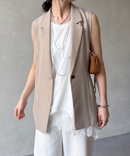 DouDou（ドゥドゥ）の「【WEB限定】メッシュジレ（ベスト・レディース・ブラック/ベージュ/ネイビー・FREE）」の2枚目の写真