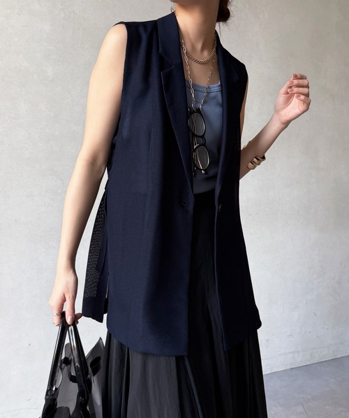 DouDou（ドゥドゥ）の「【WEB限定】メッシュジレ（ベスト・レディース・ブラック/ベージュ/ネイビー・FREE）」の3枚目の写真