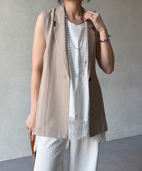 DouDou（ドゥドゥ）の「【WEB限定】メッシュジレ（ベスト・レディース・ブラック/ベージュ/ネイビー・FREE）」の7枚目の写真