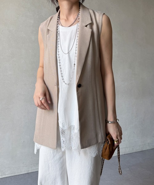 DouDou（ドゥドゥ）の「【WEB限定】メッシュジレ（ベスト・レディース・ブラック/ベージュ/ネイビー・FREE）」の6枚目の写真