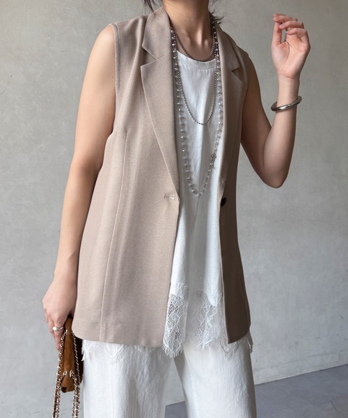 DouDou（ドゥドゥ）の「【WEB限定】メッシュジレ（ベスト・レディース・ブラック/ベージュ/ネイビー・FREE）」の5枚目の写真