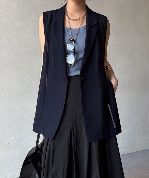 DouDou（ドゥドゥ）の「【WEB限定】メッシュジレ（ベスト・レディース・ブラック/ベージュ/ネイビー・FREE）」の16枚目の写真