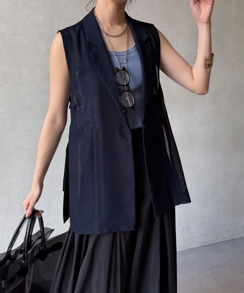 DouDou（ドゥドゥ）の「【WEB限定】メッシュジレ（ベスト・レディース・ブラック/ベージュ/ネイビー・FREE）」の15枚目の写真