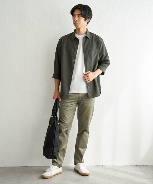 ikka(イッカ)の「速乾ドビー袖2WAYシャツ(シャツ/ブラウス・メンズ・ベージュ/ネイビー/カーキ・M/XL/L/S)」の6枚目の写真