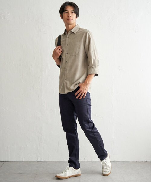 ikka(イッカ)の「速乾ドビー袖2WAYシャツ(シャツ/ブラウス・メンズ・ベージュ/ネイビー/カーキ・M/XL/L/S)」の11枚目の写真