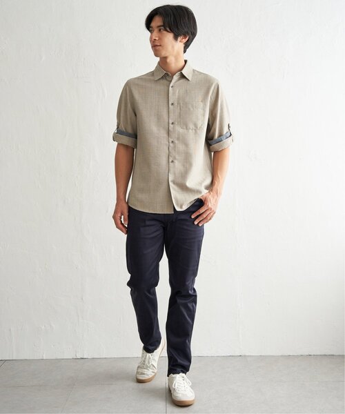 ikka(イッカ)の「速乾ドビー袖2WAYシャツ(シャツ/ブラウス・メンズ・ベージュ/ネイビー/カーキ・M/XL/L/S)」の14枚目の写真
