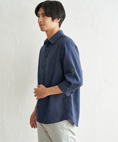 ikka(イッカ)の「速乾ドビー袖2WAYシャツ(シャツ/ブラウス・メンズ・ベージュ/ネイビー/カーキ・M/XL/L/S)」の15枚目の写真