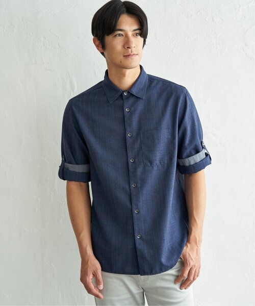 ikka(イッカ)の「速乾ドビー袖2WAYシャツ(シャツ/ブラウス・メンズ・ベージュ/ネイビー/カーキ・M/XL/L/S)」の19枚目の写真
