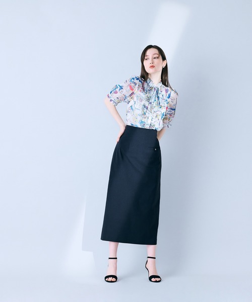 Audie a Muses(オーディアミューズ)の「パリプリントリボンタイ付きブラウス(シャツ/ブラウス・レディース・ネイビー/オフホワイト・38/42)」の10枚目の写真