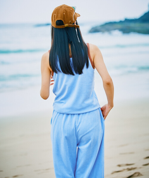 FREAK'S STORE(フリークスストア)の「【Beach & Festival】パイルセットアップ(Tシャツ/カットソー・レディース・ブルー/ブラック/ブラウン/ベージュ/ネイビー・フリ-)」の7枚目の写真