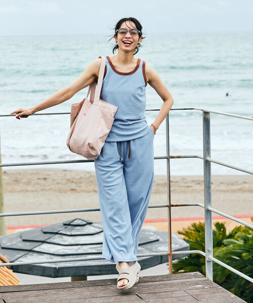 FREAK'S STORE(フリークスストア)の「【Beach & Festival】パイルセットアップ(Tシャツ/カットソー・レディース・ブルー/ブラック/ブラウン/ベージュ/ネイビー・フリ-)」の12枚目の写真