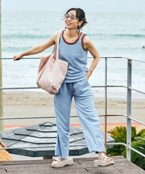 FREAK'S STORE(フリークスストア)の「【Beach & Festival】パイルセットアップ(Tシャツ/カットソー・レディース・ブルー/ブラック/ブラウン/ベージュ/ネイビー・フリ-)」の14枚目の写真
