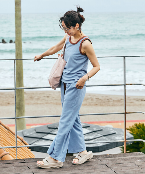 FREAK'S STORE(フリークスストア)の「【Beach & Festival】パイルセットアップ(Tシャツ/カットソー・レディース・ブルー/ブラック/ブラウン/ベージュ/ネイビー・フリ-)」の15枚目の写真