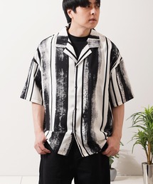 総柄 オープンカラー オーバーシャツ / All-over print open-collar overshirt