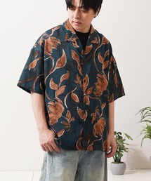 総柄 オープンカラー オーバーシャツ / All-over print open-collar overshirt