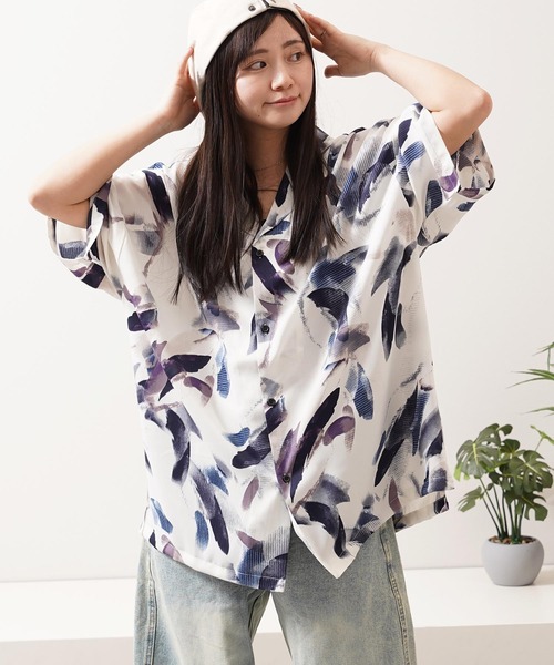 1111clothing(ワンフォークロージング)の「総柄 オープンカラー オーバーシャツ / All-over print open-collar overshirt(シャツ/ブラウス・メンズ・D/H/A/C/I/G/B/J/F/E・L/M)」の9枚目の写真