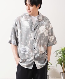 総柄 オープンカラー オーバーシャツ / All-over print open-collar overshirt