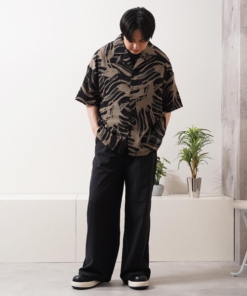 総柄 オープンカラー オーバーシャツ / All-over print open-collar