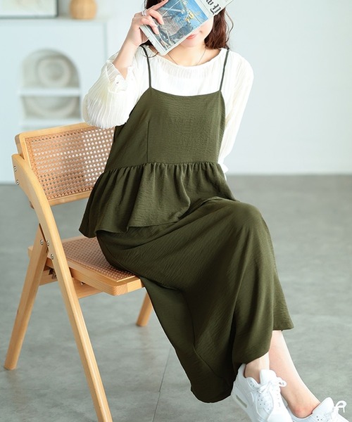 セール】冷感ペプラムビスチェワンピース【大きいサイズ対応