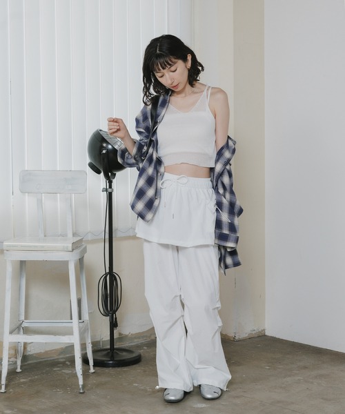 Chick(チック)の「Tuck Design Fake-Layered Easy Pants / タックデザイン フェイクレイヤード イージーパンツ 2026年 夏 夏服 秋服(その他パンツ・レディース・ホワイト/ブラック/ベージュ・FREE)」の12枚目の写真