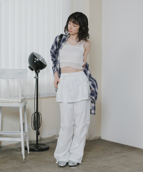 Chick(チック)の「Tuck Design Fake-Layered Easy Pants / タックデザイン フェイクレイヤード イージーパンツ 2026年 夏 夏服 秋服(その他パンツ・レディース・ホワイト/ブラック/ベージュ・FREE)」の13枚目の写真