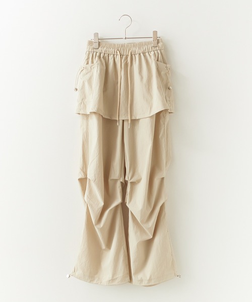 Chick(チック)の「Tuck Design Fake-Layered Easy Pants / タックデザイン フェイクレイヤード イージーパンツ 2026年 夏 夏服 秋服(その他パンツ・レディース・ホワイト/ブラック/ベージュ・FREE)」の18枚目の写真