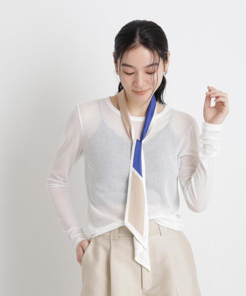 NANO universe(ナノユニバース)の「シアーツイストフライスロンT(Tシャツ/カットソー・レディース・ブラック/ホワイト/パープル・S/M)」の2枚目の写真