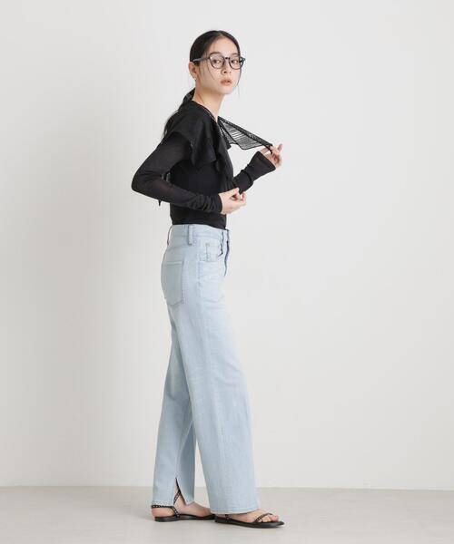 NANO universe(ナノユニバース)の「シアーツイストフライスロンT(Tシャツ/カットソー・レディース・ブラック/ホワイト/パープル・S/M)」の11枚目の写真