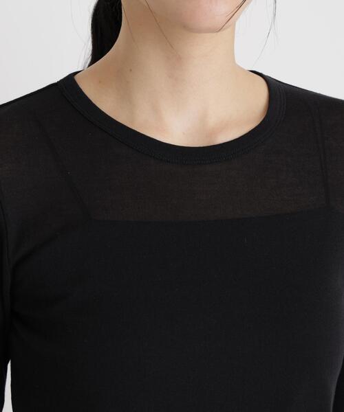 NANO universe(ナノユニバース)の「シアーツイストフライスロンT(Tシャツ/カットソー・レディース・ブラック/ホワイト/パープル・S/M)」の15枚目の写真