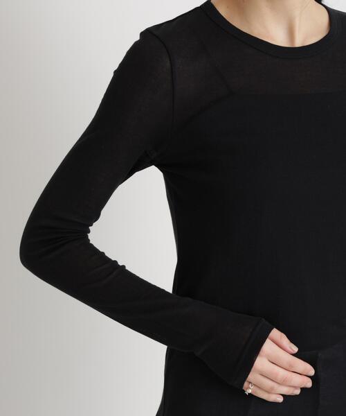 NANO universe(ナノユニバース)の「シアーツイストフライスロンT(Tシャツ/カットソー・レディース・ブラック/ホワイト/パープル・S/M)」の16枚目の写真