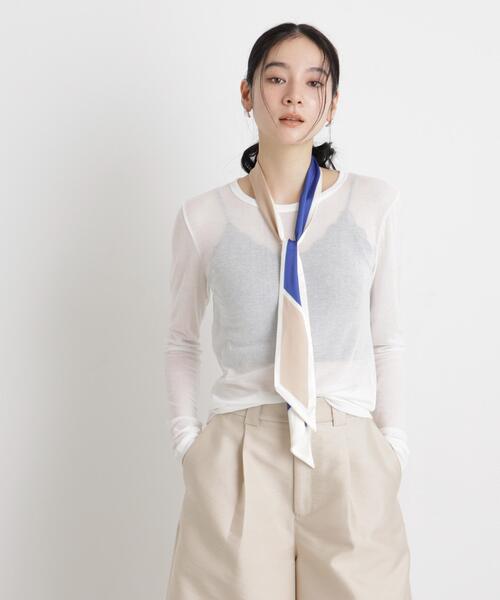 NANO universe(ナノユニバース)の「シアーツイストフライスロンT(Tシャツ/カットソー・レディース・ブラック/ホワイト/パープル・S/M)」の19枚目の写真