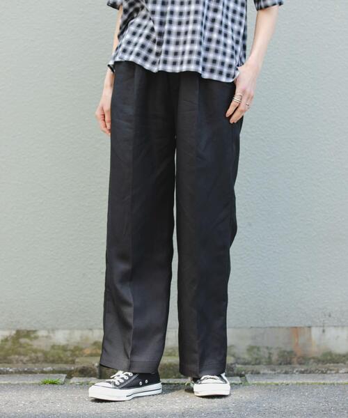FORK&SPOON(フォークアンドスプーン)の「FORK&SPOON リネン混イージーパンツ(その他パンツ・レディース・ベージュ/グレー系その他/ブラック・2/1)」の7枚目の写真