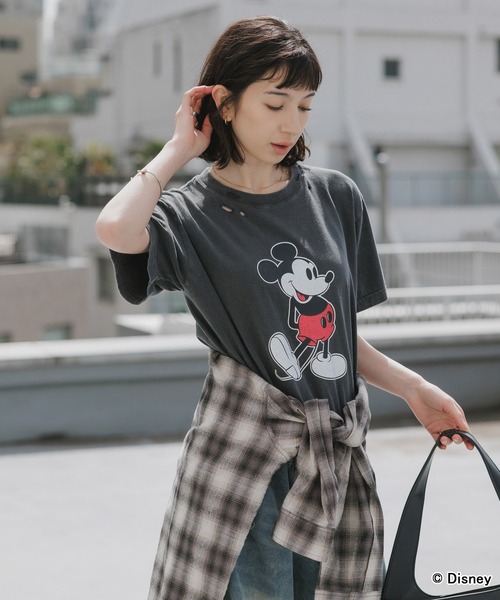 GOOD ROCK SPEED(グッドロックスピード)の「GOOD ROCK SPEED/グッドロックスピード/ MickeyMouse / Disney / ダメ―ジクルーネックTシャツ 秋 秋服 2026年秋冬(Tシャツ/カットソー・メンズ・ホワイト/ブラック・S/M/L)」の18枚目の写真