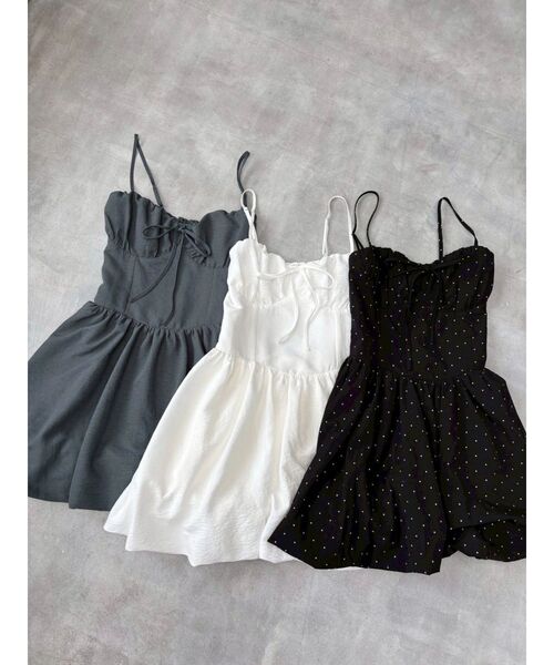 EVRIS(エヴリス)の「コルセットライクバルーンミニキャミワンピース(ワンピース・レディース・グレー/ホワイト/その他1・MEDIUM/SMALL)」の5枚目の写真