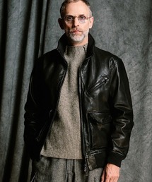 wjk | mj11517- leather rib jersey type A-2 フライトジャケット(2098 lc47j)(ミリタリージャケット)