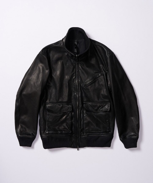 wjk(ダヴルジェイケイ)の「mj11517- leather rib jersey type A-2 フライトジャケット(2098 lc47j)(ミリタリージャケット・メンズ・ブラック・S/M/L/XL)」の21枚目の写真