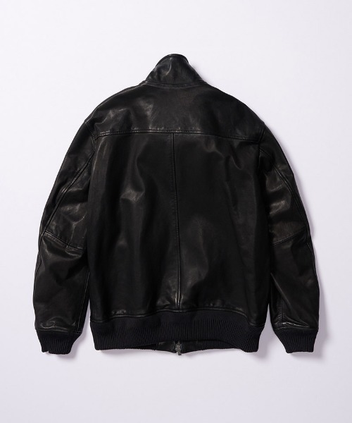 wjk(ダヴルジェイケイ)の「mj11517- leather rib jersey type A-2 フライトジャケット(2098 lc47j)(ミリタリージャケット・メンズ・ブラック・S/M/L/XL)」の22枚目の写真