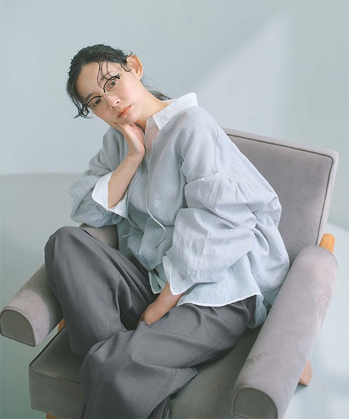 studio CLIP（スタディオクリップ）の「すっきりワイドストレートパンツ[プチ・プラスサイズあり]（その他パンツ・レディース・ネイビー/ライトグレー/ライトグリーン/ベージュ/その他3・MEDIUM/PF/LARGE/ﾌﾘｰ(L)）」の7枚目の写真